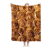 dfjdhegj Cinnamon Roll Food Throw Blanket - Super Soft Flannel Blanket for Sofa Couch Bed Camping Travel - Plush Warm Cozy Bed Quilts Home Decor for All Seasons, 40"x50"for Kids/Baby