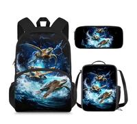 dfjdhegj Crocodile Backpack for School Boys 6-7/10-12/5-6/8-9 Lunch Box Kids Elementary Schoolbag Lunch Bag Pencil Case 15 Inch Book Bag for Girls 2nd Grade Back Pack Lunchbox Pencil Case Set