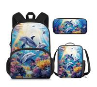 dfjdhegj Crocodile Backpack for School Boys 6-7/10-12/5-6/8-9 Lunch Box Kids Elementary Schoolbag Lunch Bag Pencil Case 15 Inch Book Bag for Girls 2nd Grade Back Pack Lunchbox Pencil Case Set