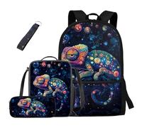 dfjdhegj Crocodile Bookbag and Lunch Box for Kids Green Boys Backpack 10-12 Years Old 4 Pcs School Bag Set Pencil Case for Elementary Middle Casual Daypack for Outdoor