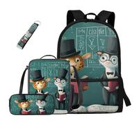 dfjdhegj Crocodile Bookbag and Lunch Box for Kids Green Boys Backpack 10-12 Years Old 4 Pcs School Bag Set Pencil Case for Elementary Middle Casual Daypack for Outdoor