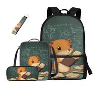 dfjdhegj Crocodile Bookbag and Lunch Box for Kids Green Boys Backpack 10-12 Years Old 4 Pcs School Bag Set Pencil Case for Elementary Middle Casual Daypack for Outdoor