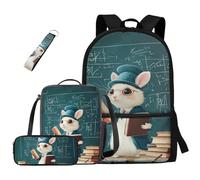 dfjdhegj Crocodile Bookbag and Lunch Box for Kids Green Boys Backpack 10-12 Years Old 4 Pcs School Bag Set Pencil Case for Elementary Middle Casual Daypack for Outdoor