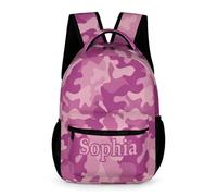 dfjdhegj Custom Green Camouflage Backpack for Kids Personalized Student Bookbag Name Casual School Bag Daypack for Girls Boys Child