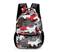 dfjdhegj Custom Green Camouflage Backpack for Kids Personalized Student Bookbag Name Casual School Bag Daypack for Girls Boys Child