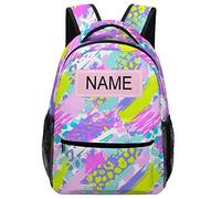 dfjdhegj Custom Orange Tie Dye Backpack Personalized Name Text Backpack Daypacks Customized BookBags School Bag for Student Boys Girls