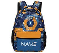 dfjdhegj Custom Orange Tie Dye Backpack Personalized Name Text Backpack Daypacks Customized BookBags School Bag for Student Boys Girls