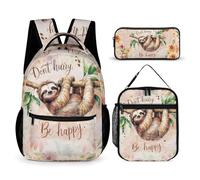 dfjdhegj Custom Sloth Backpack for Kids Girls Boys School, 16 Inches Cute Sloth Theme Bookbag, Adjustable, Lightweight, Large, Colorful Backpack for School