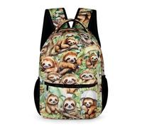 dfjdhegj Custom Sloth Backpack for Kids Girls Boys School, 16 Inches Cute Sloth Theme Bookbag, Adjustable, Lightweight, Large, Colorful Backpack for School