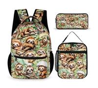 dfjdhegj Custom Sloth Backpack for Kids Girls Boys School, 16 Inches Cute Sloth Theme Bookbag, Adjustable, Lightweight, Large, Colorful Backpack for School