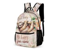 dfjdhegj Custom Sloth Backpack for Kids Girls Boys School, 16 Inches Cute Sloth Theme Bookbag, Adjustable, Lightweight, Large, Colorful Backpack for School