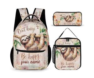 dfjdhegj Custom Sloth Backpack for Kids Girls Boys School, 16 Inches Cute Sloth Theme Bookbag, Adjustable, Lightweight, Large, Colorful Backpack for School