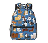 dfjdhegj Cute Dogs Animals Backpack School Bag For Students Teens Men Women Cartoon Pets Laptop Backpacks Travel Daypack Bag Multiple Pockets