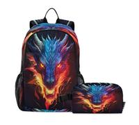 dfjdhegj Dragon Kids Backpack for Girls Boys School Bookbag Insulated Lunch Box for Elementary Students Middle School Teen Girls Backpacks