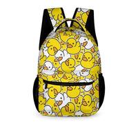 dfjdhegj Duck Backpack Lunch Box & Pencil Case, 16 Inch Cute Duck Themed Bookbag, Adjustable Lightweight Large, Colorful Duck Backpack Set for Kids Girls Boys School