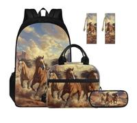 dfjdhegj Elementary Backpack and Lunch Bag Set for Boys Green Axolotl Backpack Side Pockets for Water Bottles Girls Cartoon Animal Print Pencil Case & Bookmark 4 PCS School Supplies