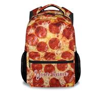 dfjdhegj Girls School Backpack for Kids, 17 Inch Cute Pizza Backpacks Adjustable Straps, Red Large Food Bookbag for Travel