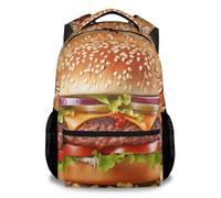 dfjdhegj Girls School Backpack for Kids, 17 Inch Cute Pizza Backpacks Adjustable Straps, Red Large Food Bookbag for Travel