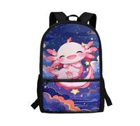 dfjdhegj Green Axolotl Backpack for Girls 6-8 Kawaii 17 Inch School Bag for Girls Elementary Kindergarten Bookbag Lightweight Book Bag for Kids Back to School Supplies Knapsack