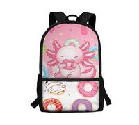 dfjdhegj Green Axolotl Backpack for Girls 6-8 Kawaii 17 Inch School Bag for Girls Elementary Kindergarten Bookbag Lightweight Book Bag for Kids Back to School Supplies Knapsack