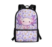 dfjdhegj Green Axolotl Backpack for Girls 6-8 Kawaii 17 Inch School Bag for Girls Elementary Kindergarten Bookbag Lightweight Book Bag for Kids Back to School Supplies Knapsack