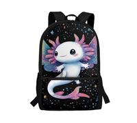 dfjdhegj Green Axolotl Backpack for Girls 6-8 Kawaii 17 Inch School Bag for Girls Elementary Kindergarten Bookbag Lightweight Book Bag for Kids Back to School Supplies Knapsack