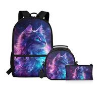 dfjdhegj Green Axolotl Backpack Lunch Box Set for Girls 8-12 Elementary Bookbag Math formula School Bag and Lunch Bag Pencil Case 3 In 1 Middle High Back Packs Daycare Satchel Rucksack