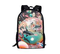 dfjdhegj Green Kids Animal Wolf Backpack for Boys Girls Lightweight Comfy Padded Elementary School Backpack 17 Inch Novelty Student Child Personalized Bookbag