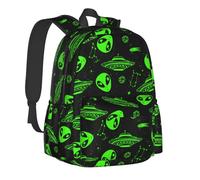 dfjdhegj Green Ufo Alien Star Multipurpose School Bag Bookbag for Teenage Boys Girls Daily Backpack