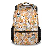 dfjdhegj Kids Backpacks for School, Corgi Backpack for Girls Boys, Cute Large Backpack for Dogs Lover, Yellow Lightweight Bookbag