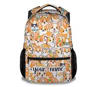 dfjdhegj Kids Backpacks for School, Corgi Backpack for Girls Boys, Cute Large Backpack for Dogs Lover, Yellow Lightweight Bookbag