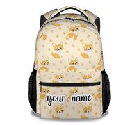 dfjdhegj Kids Backpacks for School, Corgi Backpack for Girls Boys, Cute Large Backpack for Dogs Lover, Yellow Lightweight Bookbag