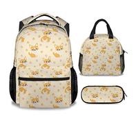 dfjdhegj Kids Backpacks for School, Corgi Backpack for Girls Boys, Cute Large Backpack for Dogs Lover, Yellow Lightweight Bookbag