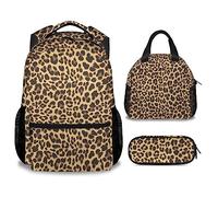 dfjdhegj Leopard Print Backpack for Girls Boys, 16 Inch School Bookbag Adjustable Straps, Travel Bag, Lightweight, Large