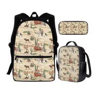 dfjdhegj Moon Star and Sun Backpack Purse 3 PCS Middle School Bag Lunch Box Pencil Case Set Galaxy Space School Bookbag for Elementary/Preschool/Kindergarten Back Packs Satchel Daypack