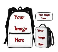 dfjdhegj Moon Star and Sun Backpack Purse 3 PCS Middle School Bag Lunch Box Pencil Case Set Galaxy Space School Bookbag for Elementary/Preschool/Kindergarten Back Packs Satchel Daypack