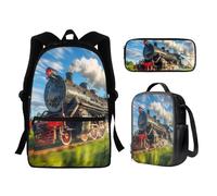 dfjdhegj Moon Star and Sun Backpack Purse 3 PCS Middle School Bag Lunch Box Pencil Case Set Galaxy Space School Bookbag for Elementary/Preschool/Kindergarten Back Packs Satchel Daypack