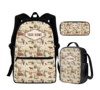 dfjdhegj Moon Star and Sun Backpack Purse 3 PCS Middle School Bag Lunch Box Pencil Case Set Galaxy Space School Bookbag for Elementary/Preschool/Kindergarten Back Packs Satchel Daypack