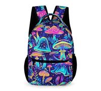 dfjdhegj Mushroom Backpack for Kids Girls Boys School, 16 Inches Cool Mushroom Theme Bookbag, Adjustable, Lightweight, Large, Colorful Backpack for School