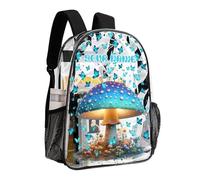 dfjdhegj Mushroom Clear Backpack Heavy Duty for Girls Kids Boys Women Men - Large Cute PVC Mushrooms Theme Printing Transparent Backpacks for Schools Stadium Concerts Work - Clear/Black
