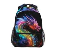 dfjdhegj Neon Glowing Green Flame Dragon Backpack for Boys Girls Elementary School Bookbag Back Pack 202b5945