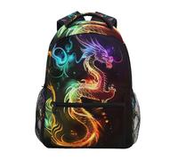 dfjdhegj Neon Glowing Green Flame Dragon Backpack for Boys Girls Elementary School Bookbag Back Pack 202b5945