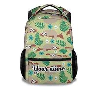 dfjdhegj Personalized Sloth Backpack for Girls Boys, 16 Inch Pink Backpacks for School, Cute, Adjustable Straps, Lightweight, Large Bookbag for Kids