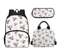 dfjdhegj Pink Hearts Sloth Strawberry Print Girls Backpack Set, Kids Backpacks Lunch Bag & Pencil Case, Kawaii Girls Bookbag School Bag for Elementary School