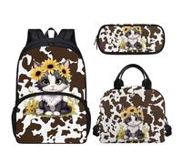 dfjdhegj Pink Hearts Sloth Strawberry Print Girls Backpack Set, Kids Backpacks Lunch Bag & Pencil Case, Kawaii Girls Bookbag School Bag for Elementary School