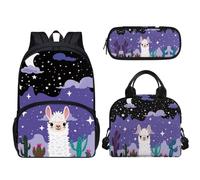 dfjdhegj Pink Hearts Sloth Strawberry Print Girls Backpack Set, Kids Backpacks Lunch Bag & Pencil Case, Kawaii Girls Bookbag School Bag for Elementary School