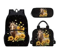 dfjdhegj Pink Hearts Sloth Strawberry Print Girls Backpack Set, Kids Backpacks Lunch Bag & Pencil Case, Kawaii Girls Bookbag School Bag for Elementary School