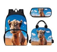 dfjdhegj Pink Hearts Sloth Strawberry Print Girls Backpack Set, Kids Backpacks Lunch Bag & Pencil Case, Kawaii Girls Bookbag School Bag for Elementary School