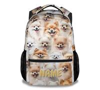 dfjdhegj Pomeranian Backpack for Girls Boys, 16 Inch Dog theme Backpacks Adjustable Straps, Cute, Large Bookbag for Kids School