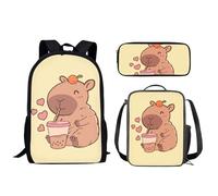 dfjdhegj School Backpack Set for Girls Boys, 3Pcs Kids Travel Backpack Bookbag Lunch Box Pencil Pouch Pen Case